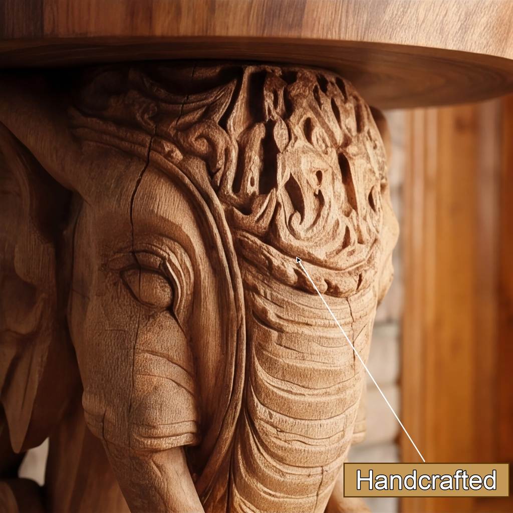 Thalviro Sculpted Solid Wood Pedestal Stand