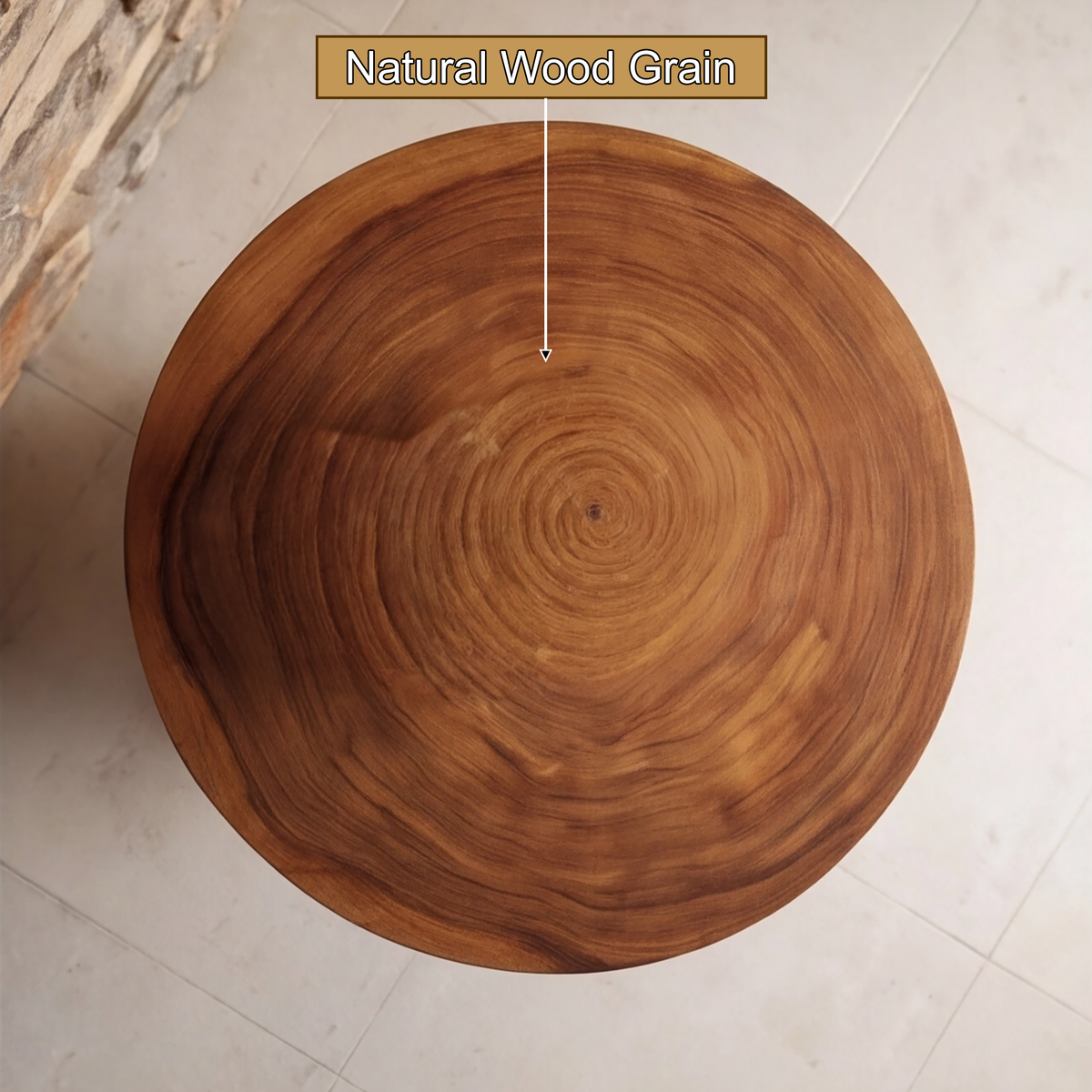 Thalviro Sculpted Solid Wood Pedestal Stand