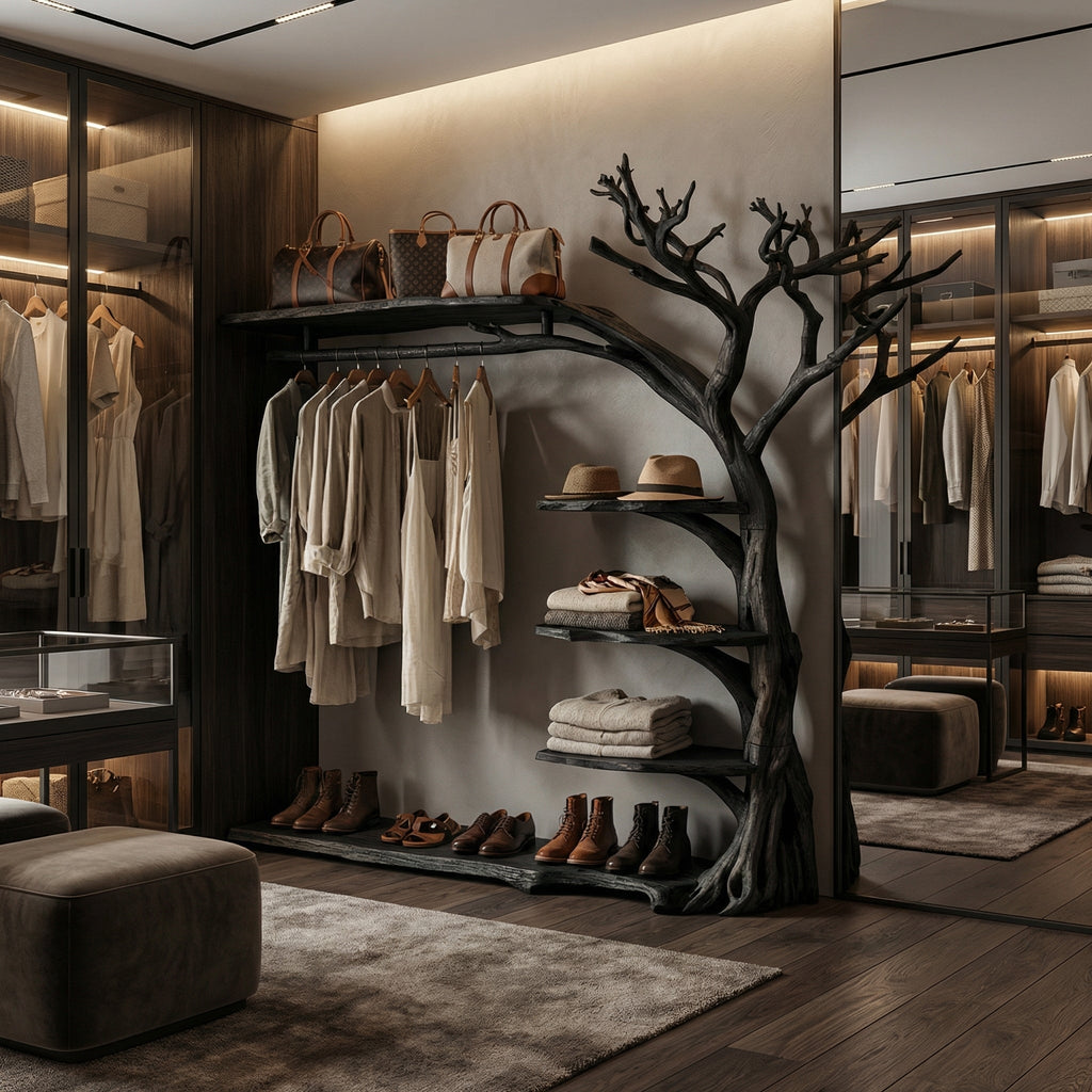 Rustic Coat Rack Shoe Shelf Entryway