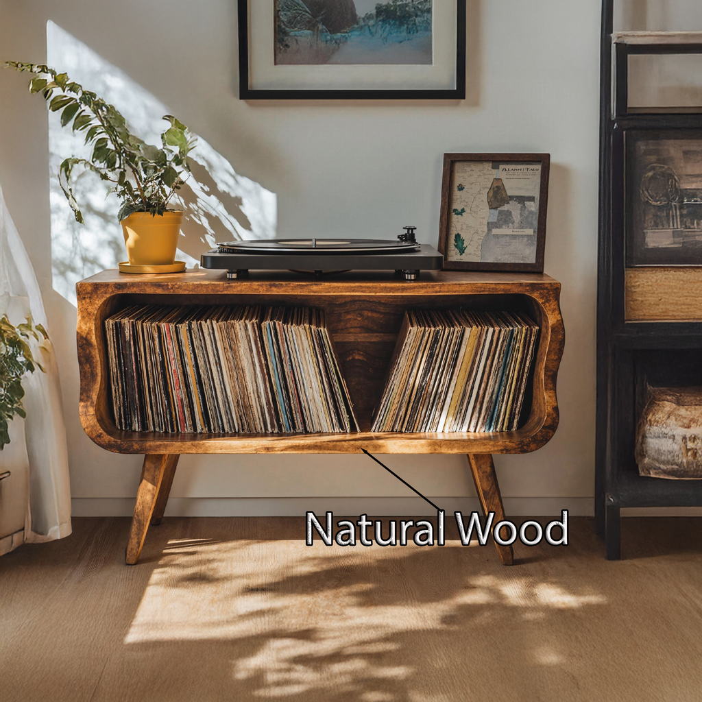 Rustic Record Player Stand Entryway Decor