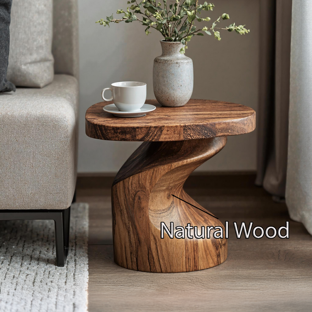 Handcrafted Wood End Table For Natural And Cozy Touch