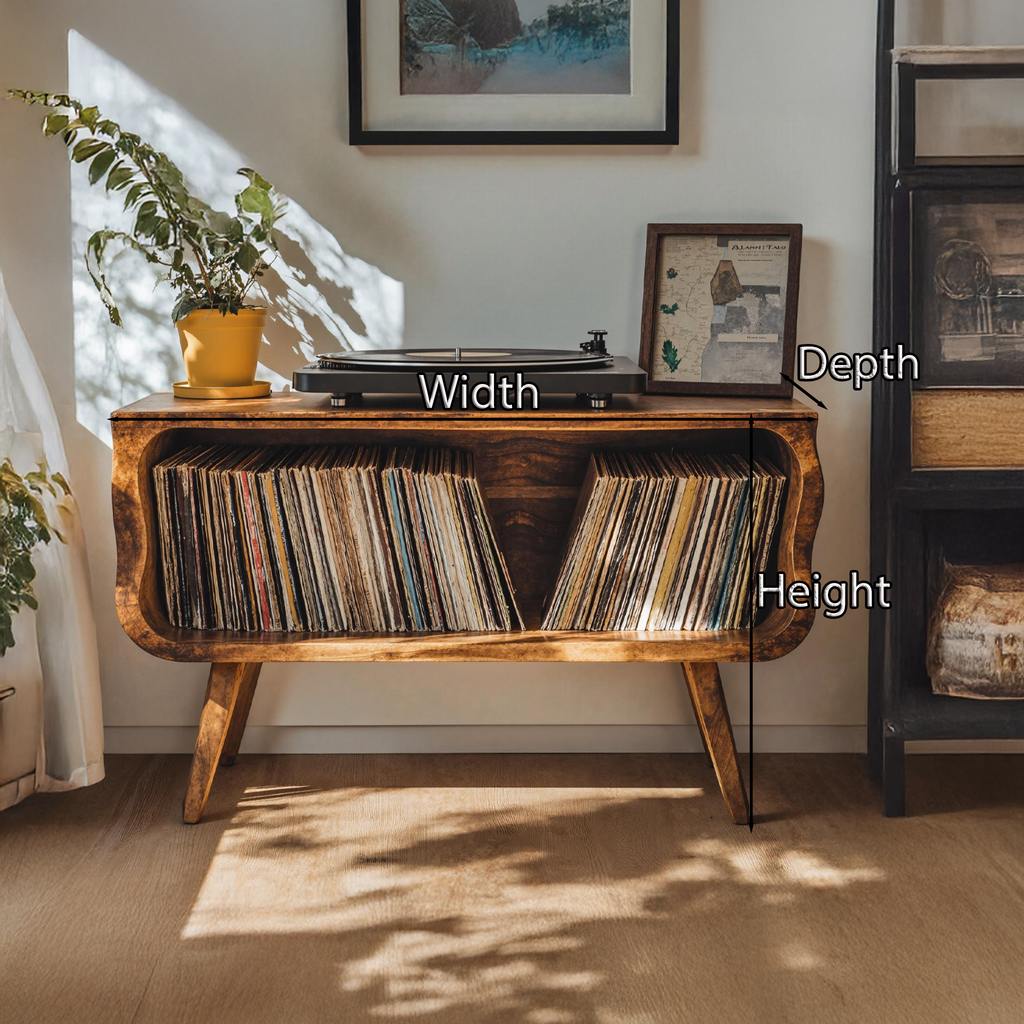 Rustic Record Player Stand Entryway Decor